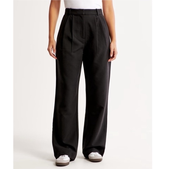 Abercrombie & fitch Sloane Classic Black Wide-Leg Women's Pants size 4Long - Picture 1 of 8
